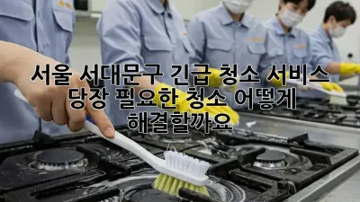 서울 서대문구 긴급 청소 서비스: 당장 필요한 청소, 어떻게 해결할까요?